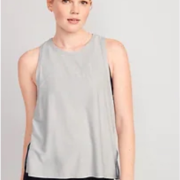 NWT OLD NAVY Sleeveless Cloud 94 Soft Slub-Knit T-Shirt Color: Heather Grey L - Picture 1 of 10